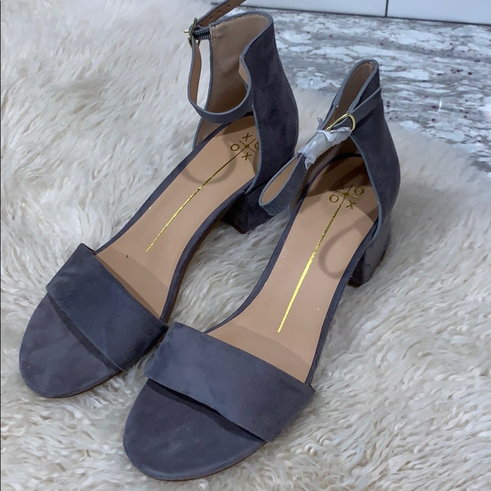 Grey Suede Strappy Heels